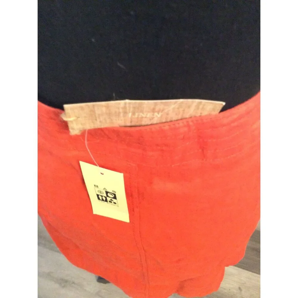 New NWT Linen Skirt Max Studio Size 12 Dark Orange